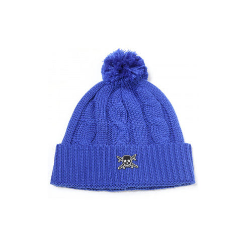 Fourstar Pirate Patch Pom Cable Knit Beanie Royal.jpg