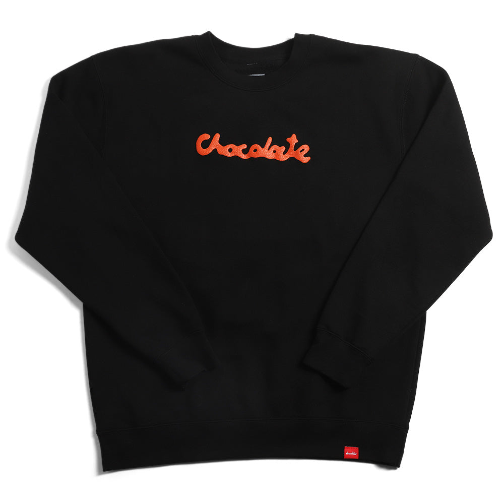 Chocolate McFetridge Drip Script Crew Black W48D3.jpg