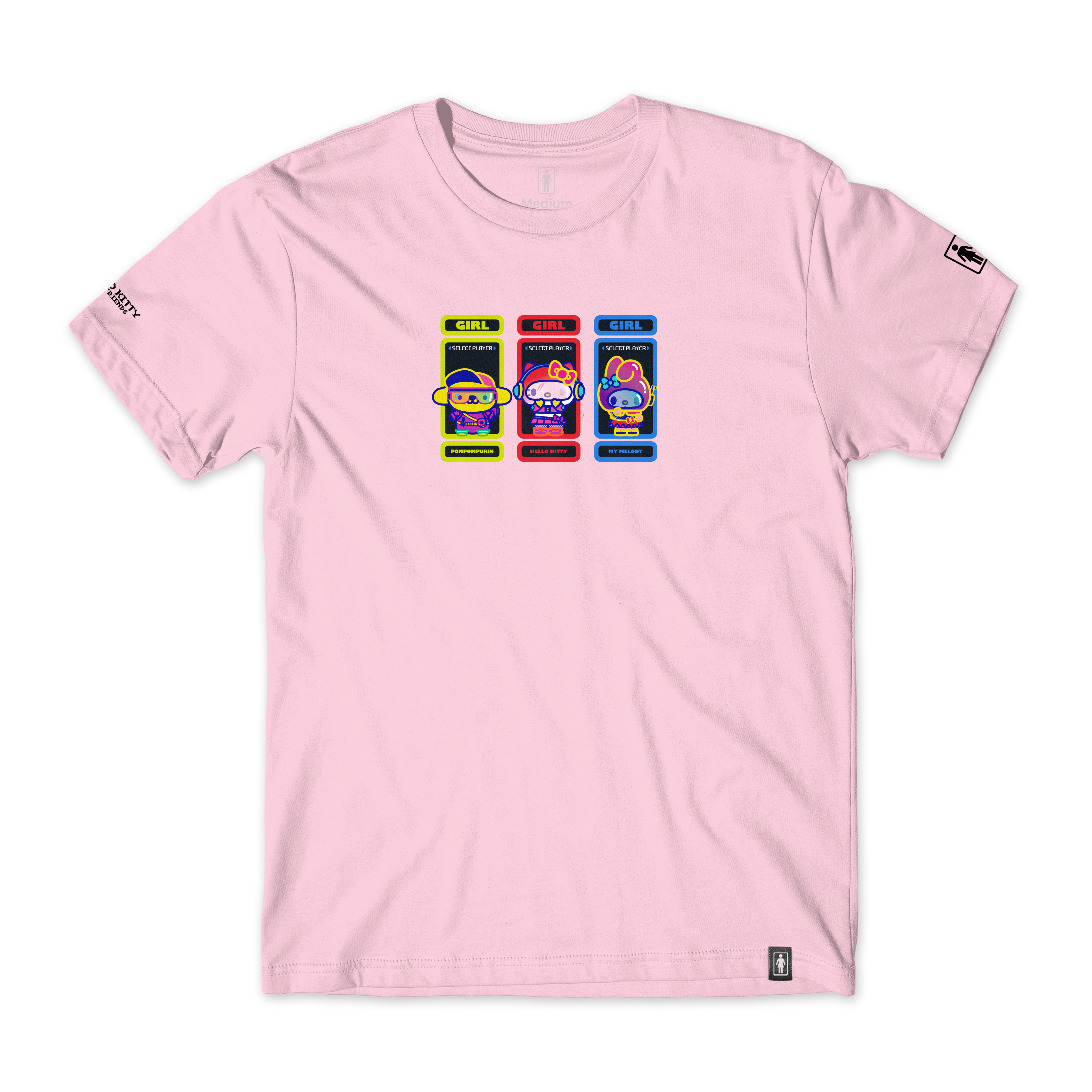 Girl Sanrio Kawaii Arcade Player Tee Light Pink.png