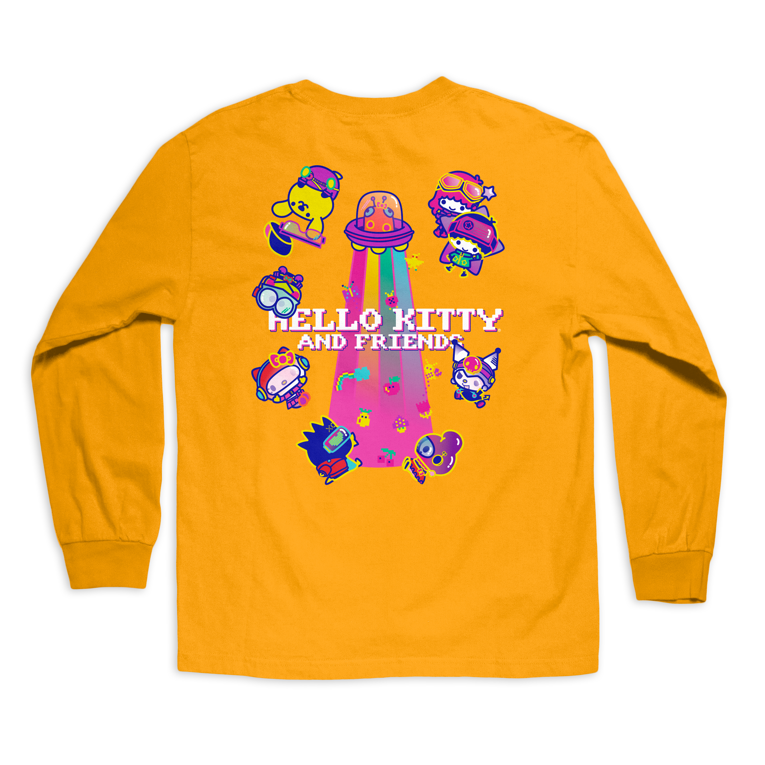 Girl Sanrio Kawaii Arcade Friends LS Tee Gold2.png