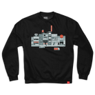 Chocolate Pixel City Crew Fleece Black.png