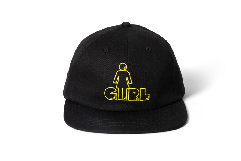 Girl Pac-Man OG Embroidered 6 Panel Hat Black.png