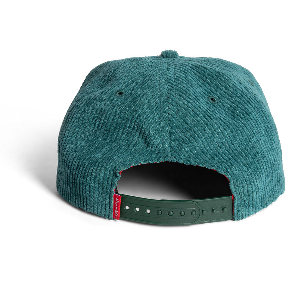 Chocolate Kiss 5 Panel Corduroy Hat Forest Green 3.jpg