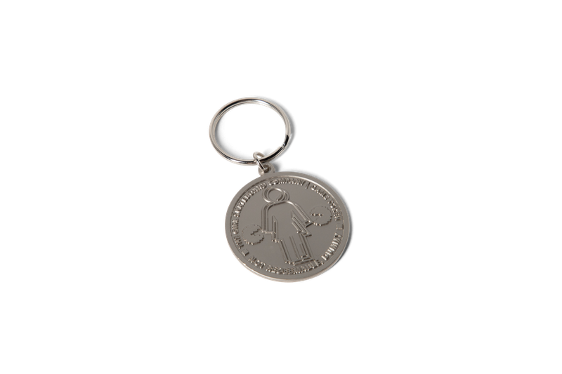 Girl Pac-Man Token Keychain Silver 2.png