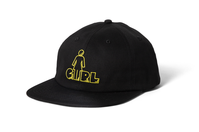 Girl Pac-Man OG Embroidered 6 Panel Hat Black side.png